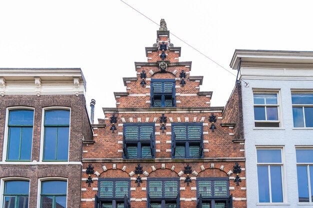 Haarlem the Netherlands March 2022 Cozy Street view and generic architecture in Haarlem with typical Dutch style buildings