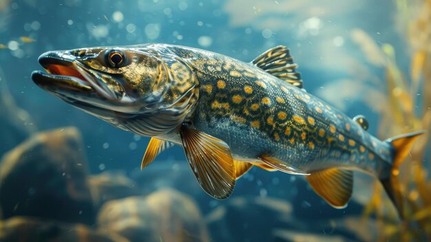 The habitat of a predatory fish pike Generative Ai