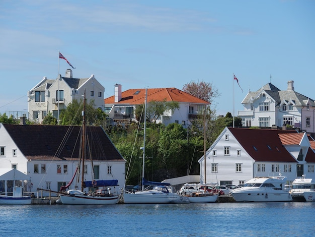 Photo the habor of haugesund in norway