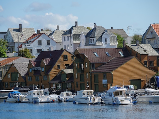 Photo the habor of haugesund in norway