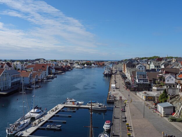 Photo the habor of haugesund in norway