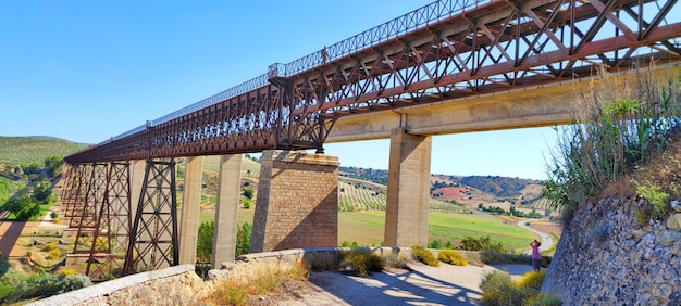 Il ponte hacho di gustave eiffel sulla linea ferroviaria nel comune di guadahortuna