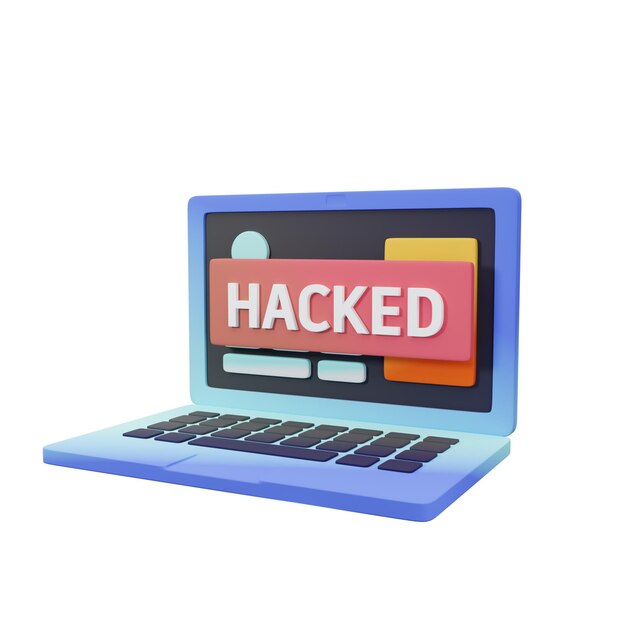 Hacked Computer 3D Icon