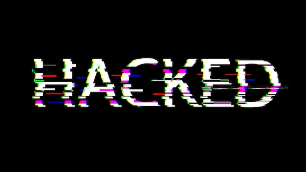 Hacked computer screen with effect glitch Coding and hacking cyber security Abstract digital background with noise 3d rendering