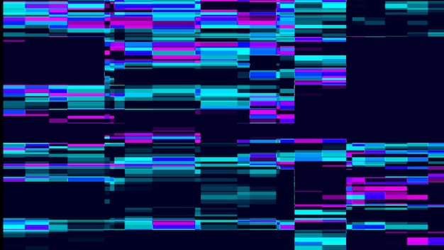 Foto schermo del computer compromesso con effetto glitch modelli di errore con linee di distorsione sfondo digitale astratto con rendering 3d di onde di rumore colorate