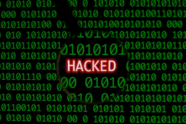 Hacked with binary code