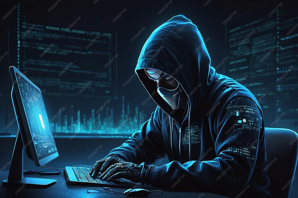 Premium Photo | Hacker coding at night cybersecurity concept