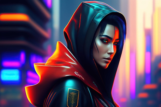 Hacker in cyberpunk style Digital art