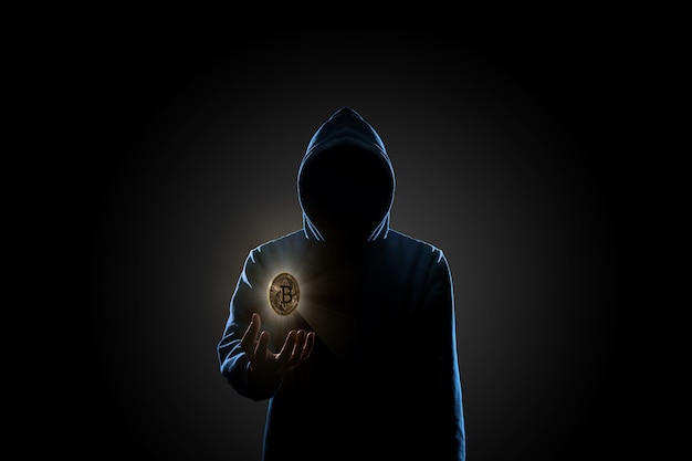 Hacker in dark background concept