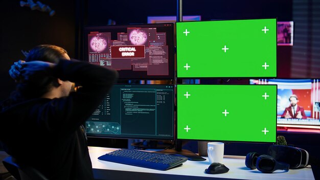 Hacker draait script op chroma key display en slaagt er niet in om de firewall te breken