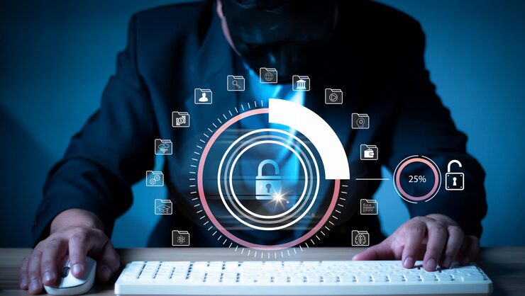 Photo hacker hacks network cybersecurity vulnerability log4j and hackercodingmalware concepthooded computer hacker in cybersecurity vulnerability log4j metaverse digital world technology