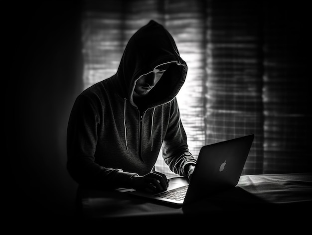 hacker on laptop