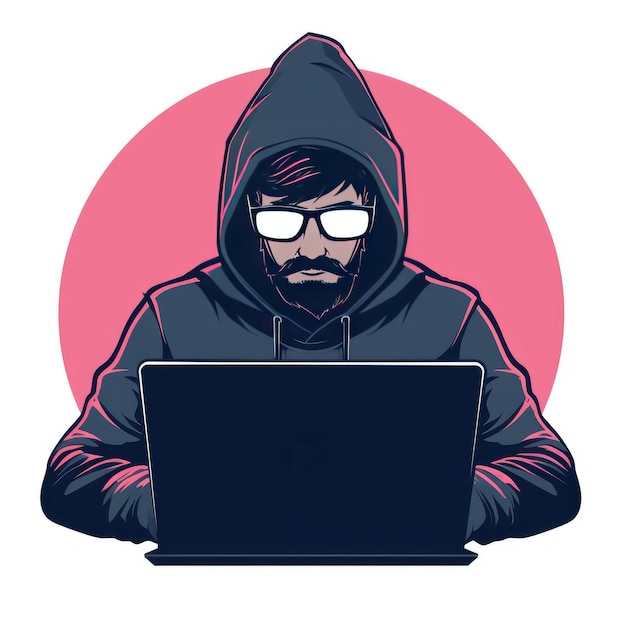 Hacker logo eenvoudige illustratie AI gegenereerde afbeelding