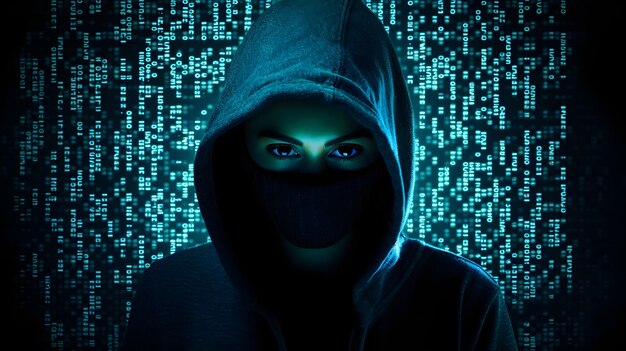 Foto hacker schendt computernetwerkbeveiliging