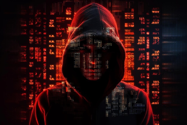 Premium AI Image | hacker silhouette computer code faceless male hacker ...