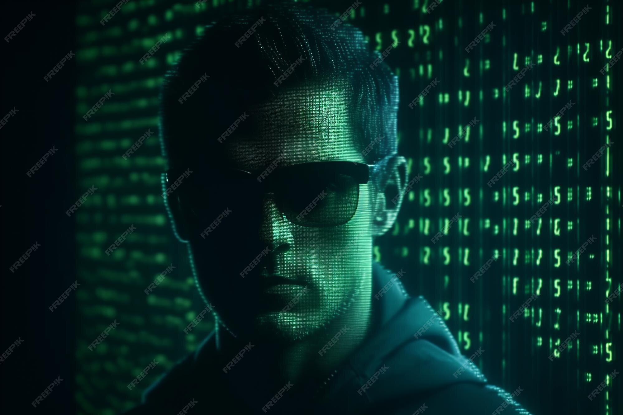Premium AI Image | hacker silhouette computer code faceless male hacker ...