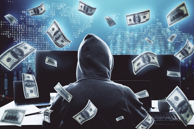 hacker using computer