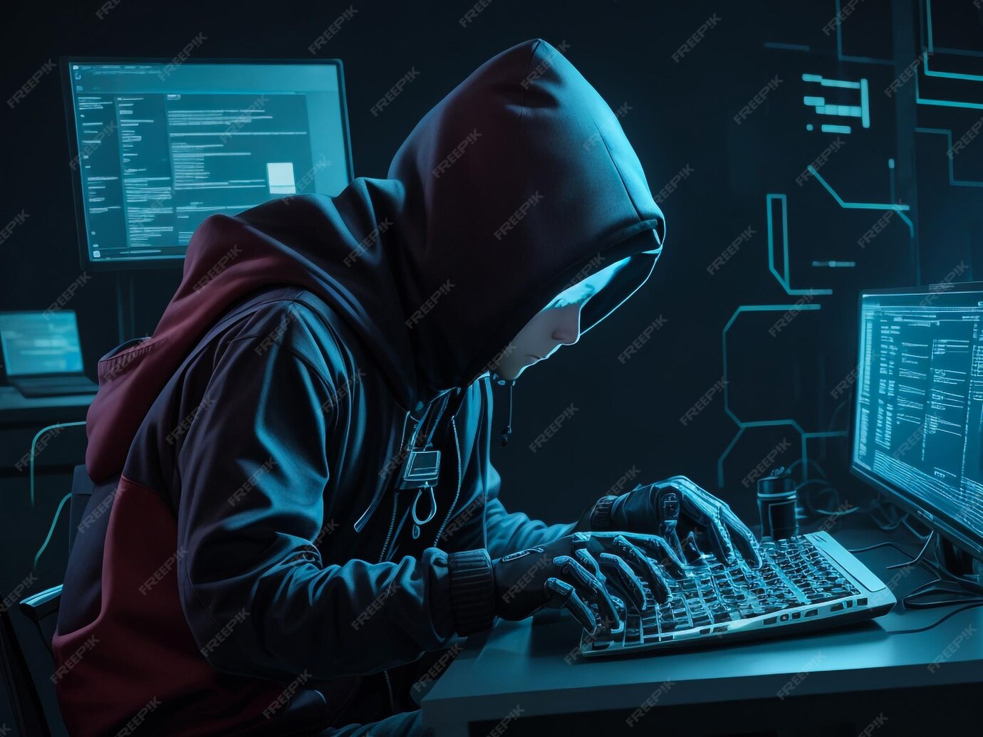 Premium Photo | Hacker using laptop computer with html code and map ... image.