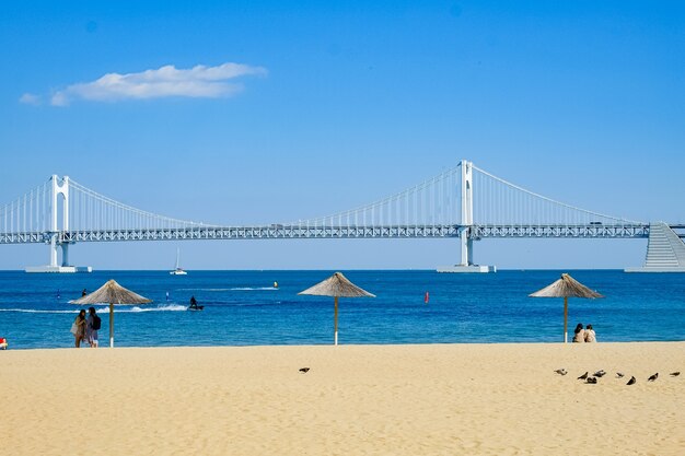 Haeundae strand gevel in Busan, Korea.