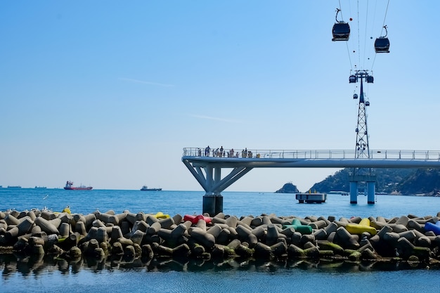 Haeundae strand gevel in Busan, Korea.