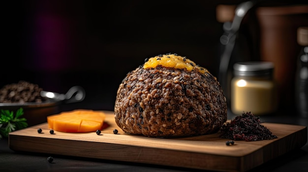 Haggis savoury pudding containing sheeps pluck