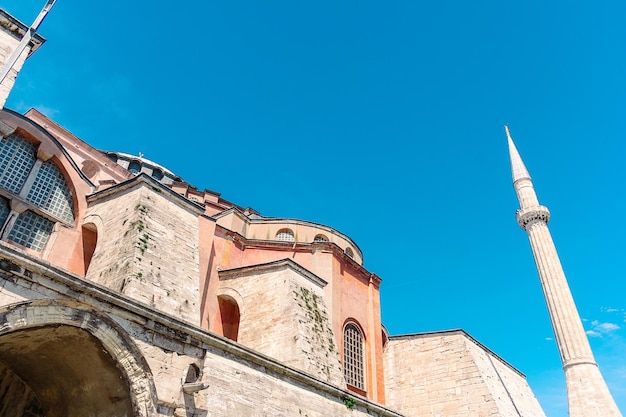 Hagia Sophia against a background of blue sky Park Sultan Ahmet