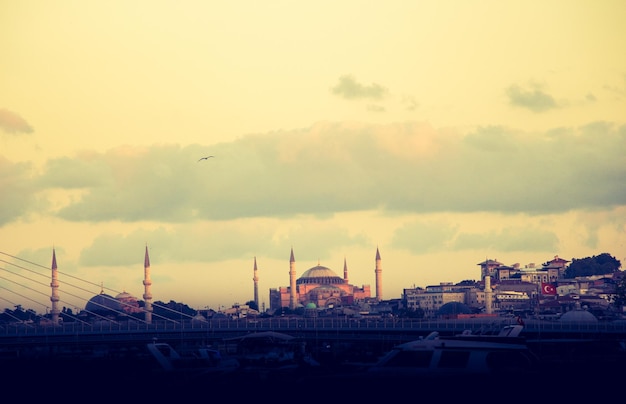 Hagia sophia and Ottoman style mosque in Istanbul