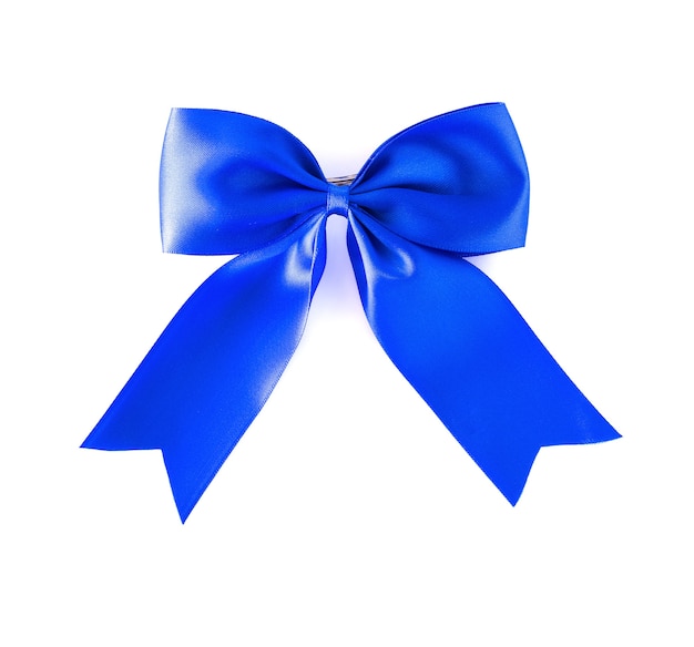 Photo hair bow blue on a white background.