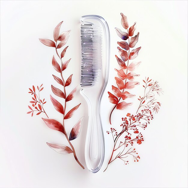 hair brush red colors for aesthetic girl traveling watercolor