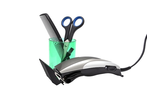 Hair clipper comb and scissors