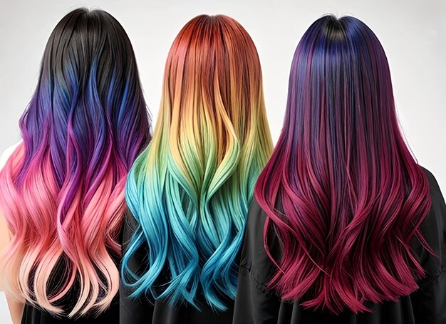 Foto palette di colori per capelli