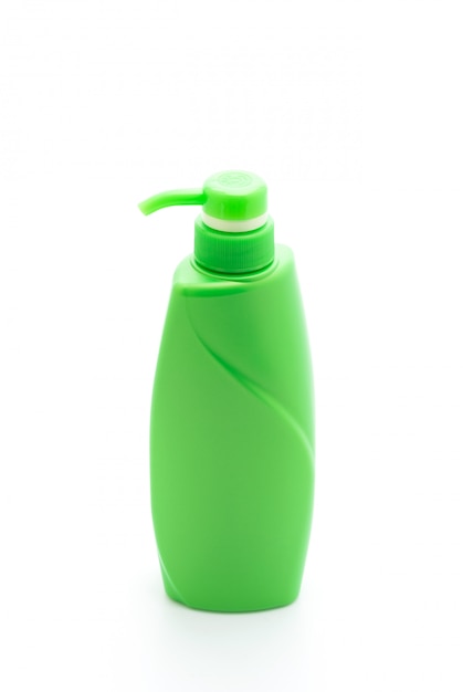 Hair conditioner bottle on white surface