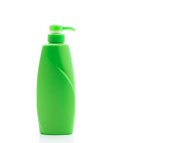 Hair conditioner bottle on white surface