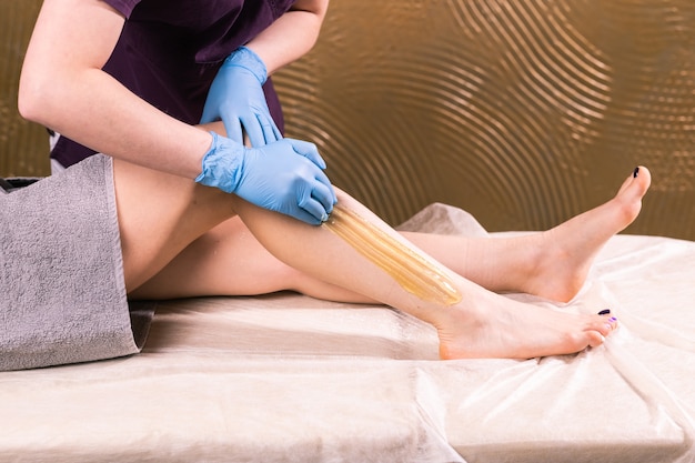 Photo hair removal at spa luxury shop