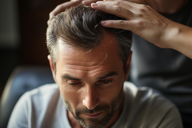 Photo hair restoration treatment male style