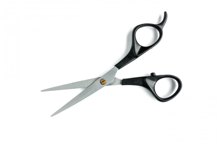 Photo hair scissors isolated closeup