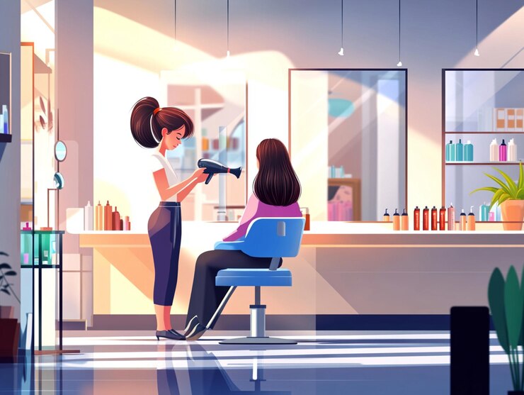 Hair Stylist working
