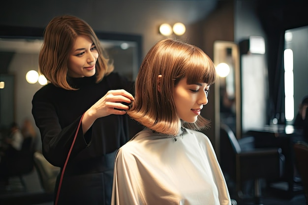 Hairdresser Cutting Hair