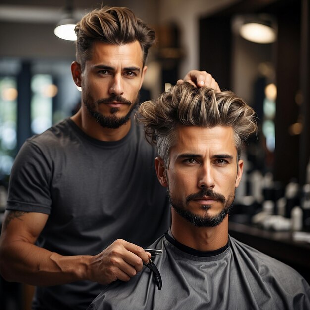 A hairdresser and his coustomert