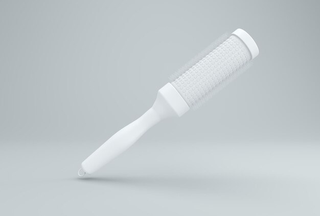 Hairdressing Comb on a Gray Studio Background Minimal concept Monochrome 3D render