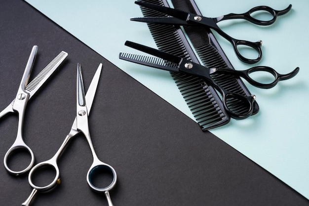 Hairdressing set Background hairdresser Scissors Salon Beauty saloon A haircut