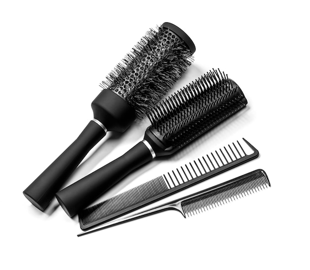 Hairdressing tools on white