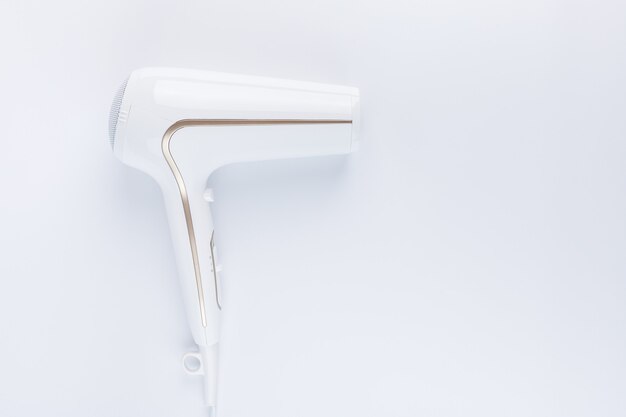 A hairdryer on a white background