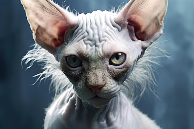 a hairless cat with large ears