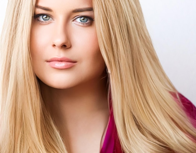 Photo hairstyle beauty and hair care beautiful blonde woman with long blond hair glamour portrait for hair salon and haircare