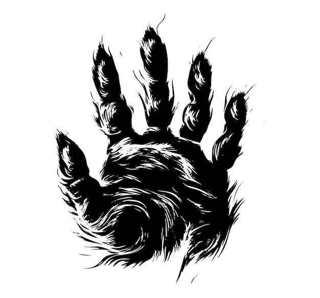 Hairy Yeti Hand Tattoo Symbol