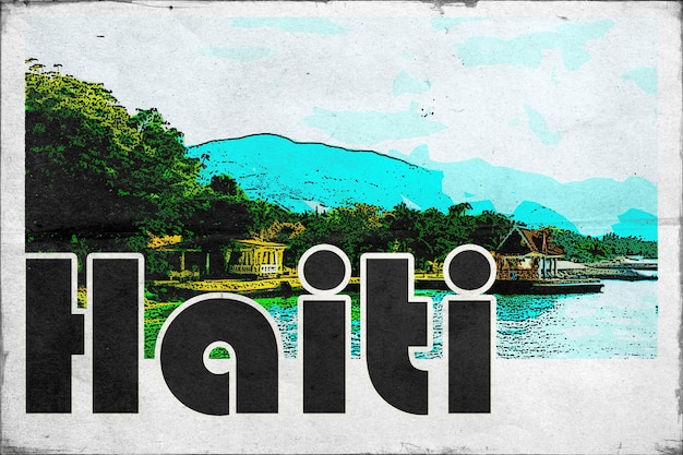 Photo haiti vintage travel postcard