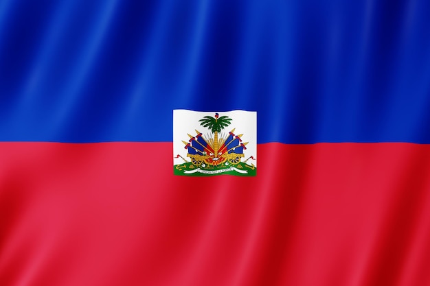 Haïti vlag zwaaien in de wind.