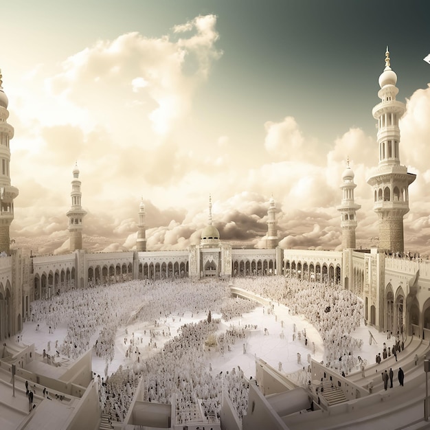 Hajj And Eid Background With kaaba Icon