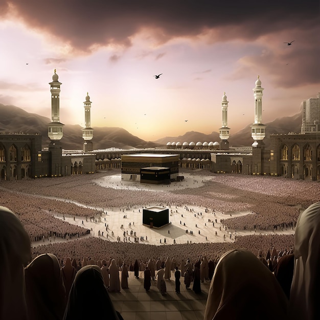 Hajj en Eid achtergrond met Kaaba Icon